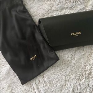 Celine Black Textured Leather Like Glasses Case (bag included)